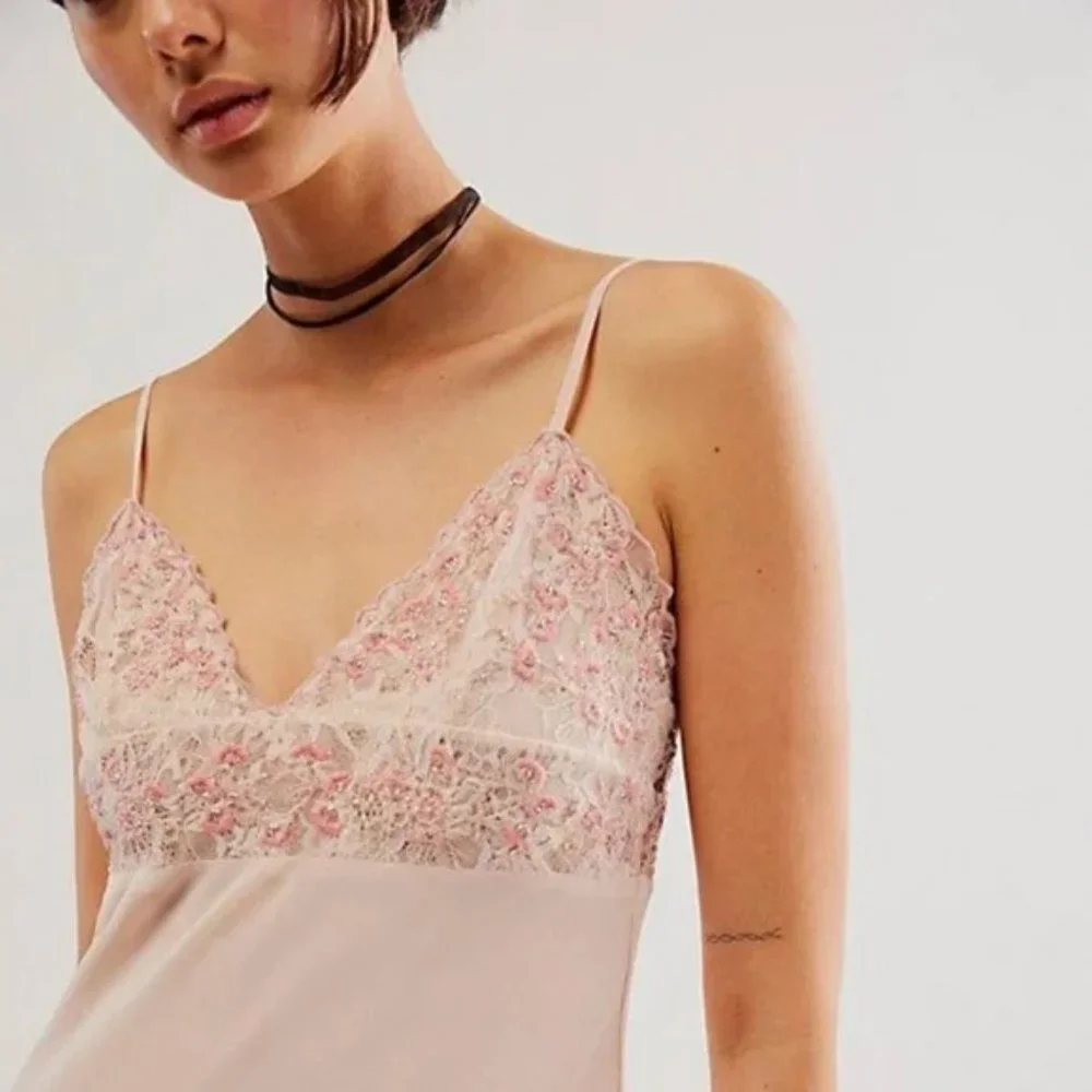 NWT Intimately free people Midnight Magic maxi blush slip dress - Picture 3 of 3